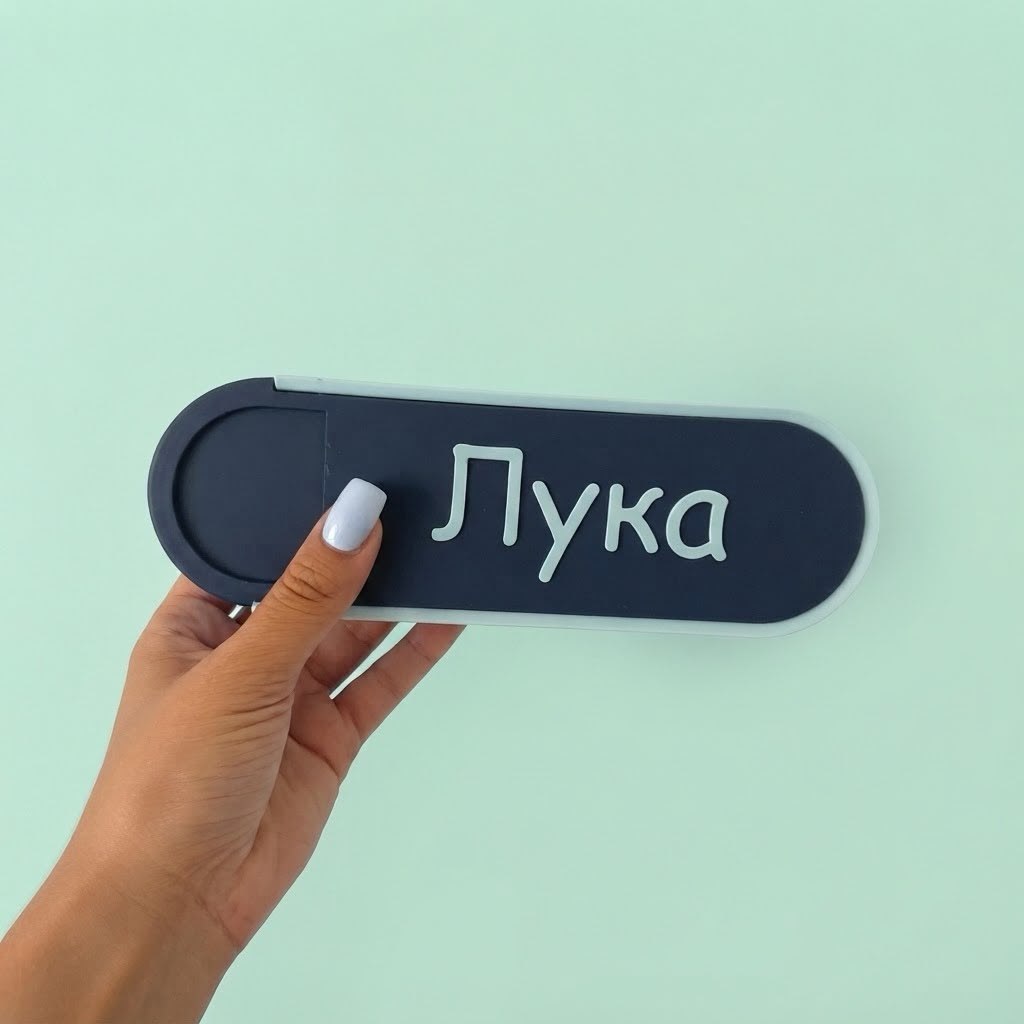 Tamnoplava silikonska peratonica sa imenom Luka